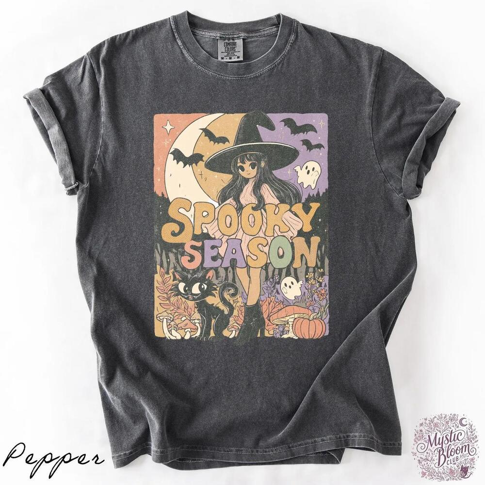 Spooky Shirt, Witchy Graphic Tee, Halloween Vibes T-Shirt